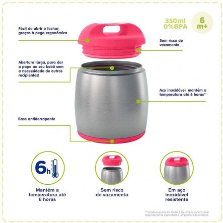 Chicco Baby Food Container Thermos Girl