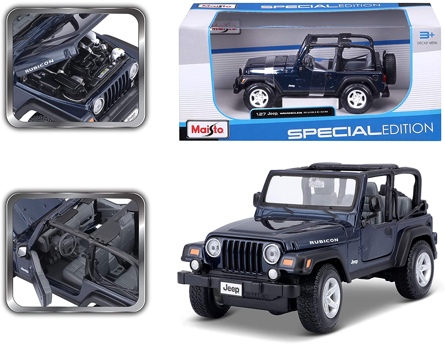 Maisto 1:27 Scale Jeep Wrangler Rubicon Diecast Vehicle | Top Toys