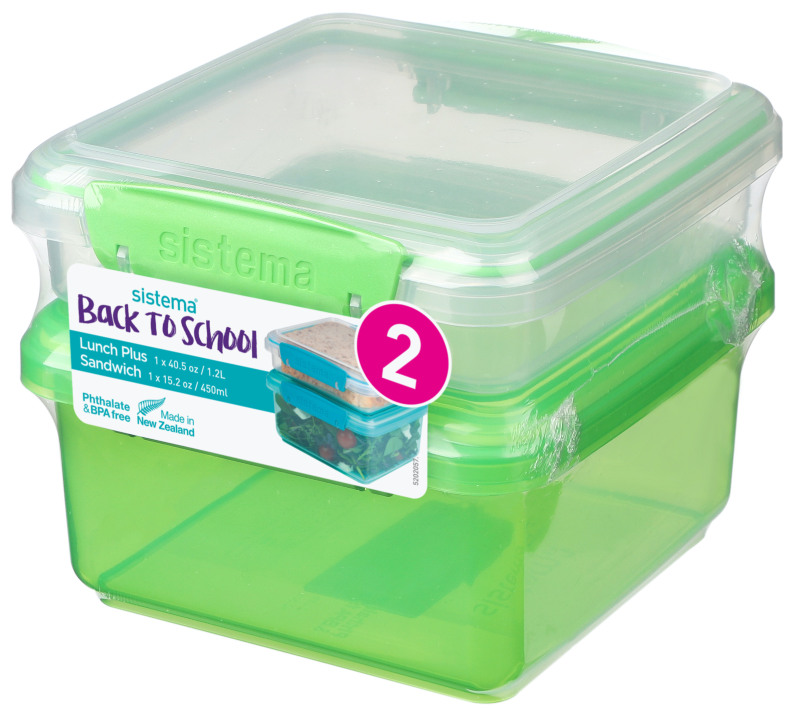 Sistema Sandwich Storage Container Klip It 15.2 oz