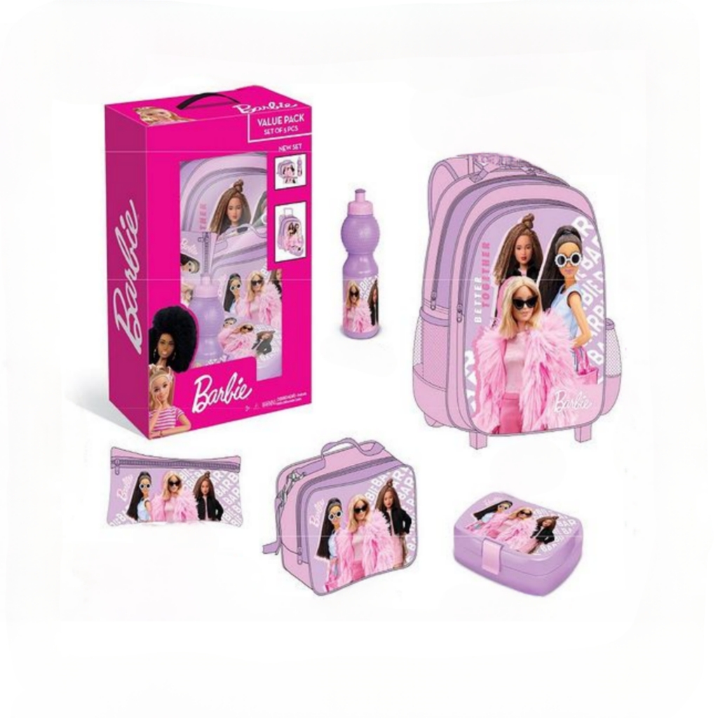 Barbie 5 Piece Backpack & Lunch Box Set